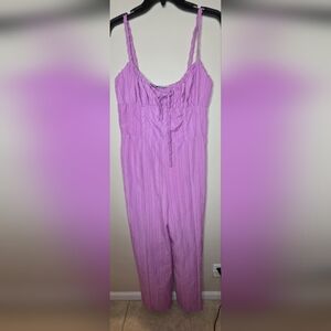 Fashion Nova Endless Mimosas Textured Women's Pink Jumpsuit Size Large